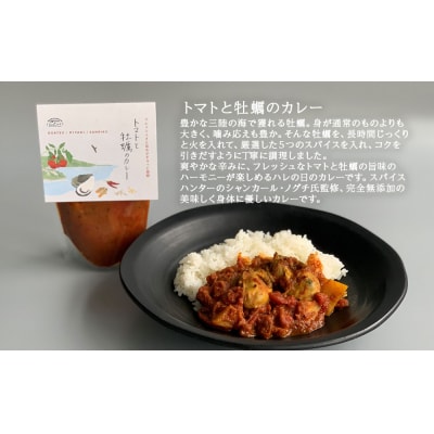 三陸の牡蠣がごろっと入った無添加本格スパイスカレー・三陸の水蛸とトマトの無添加パスタソース3種セット