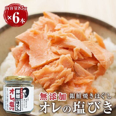 鮭フレーク 無添加  銀鮭 焼きほぐし オレの塩びき 85g×6本  鮭ほぐし お弁当