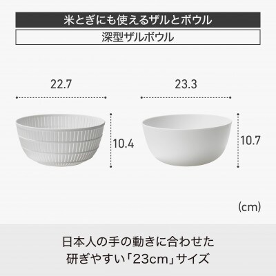 ライクイット　米とぎにも使えるザルとボウル(深型)　LBK-01　グレー