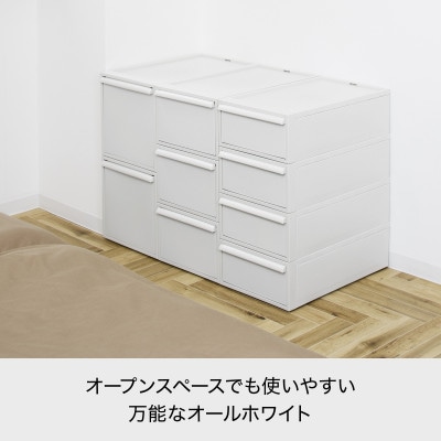 ライクイット　クローゼットシステム 引出し(M)　3個組　CS-D2 3P オールホワイト