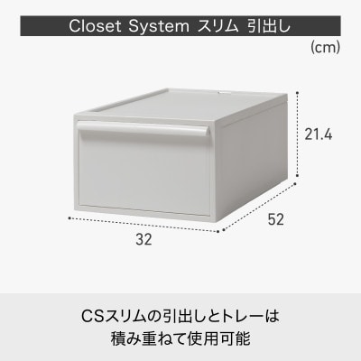 ライクイット　クローゼットシステム 引出し(M)　3個組　CS-D2 3P オールグレー