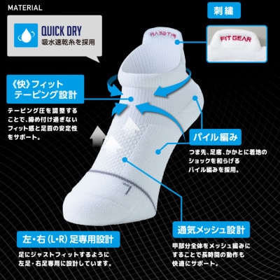 FITGEAR 極フィット&快フィット ソックスタイプ 2足組 22-25cm レディース 靴下