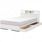 【組立付き】K333ダブルベッド(クラシックホワイト)ボンネルコイルマットレス付(1280)