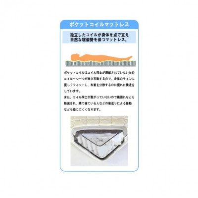 【組立付き】K333シングルベッド(ホワイト)ポケットコイルマットレス付(1285)