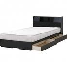 【組立付き】K333セミダブルベッド(ブラック)ポケットコイルマットレス付(1293)