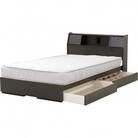 【組立付き】K333セミダブルベッド(ダークブラウン)ポケットコイルマットレス付(1294)