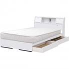 【組立付き】K333ダブルベッド(ホワイト)ポケットコイルマットレス付(1297)