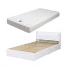 【組立付き】375シングルベッド(ホワイト&ピンク)ボンネルコイルマットレス付(1304)