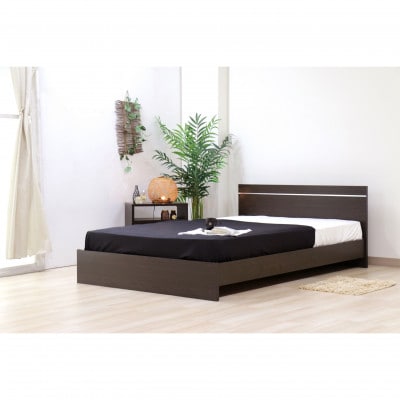 【組立付き】284シングルベッド(ダークブラウン)ボンネルコイルマットレス付(1367)