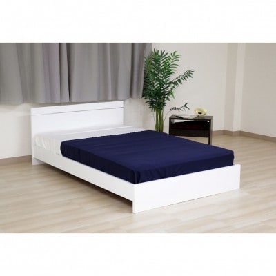 【組立付き】284セミダブルベッド(ホワイト)ボンネルコイルマットレス付(1371)