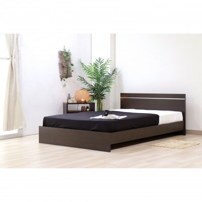 【組立付き】284ダブルベッド(ダークブラウン)ポケットコイルマットレス付(1385)