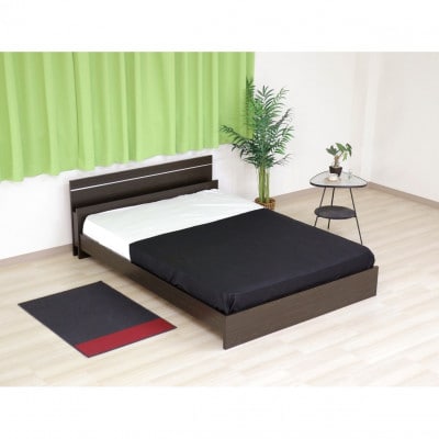 【組立付き】285ダブルベッド(ダークブラウン)ボンネルコイルマットレス付(1397)