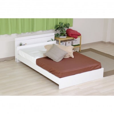 【組立付き】285ダブルベッド(ホワイト)ポケットコイルマットレス付(1410)