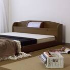 【組立付き】190セミシングルベッド(ブラウン)ポケットコイルマットレス付(1429)