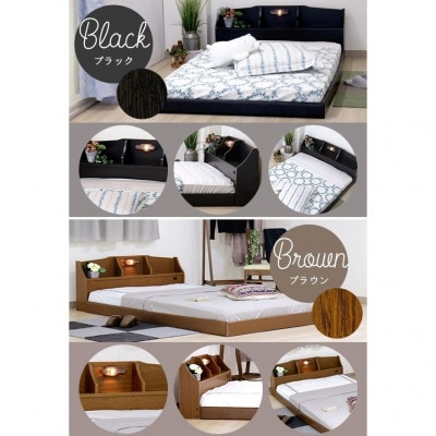 【組立付き】320セミダブルベッド(ブラウン)ボンネルコイルマットレス付(1449)