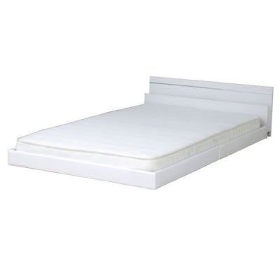 【組立付き】292ダブルベッド(ホワイト)ポケットコイルマットレス付(1487)