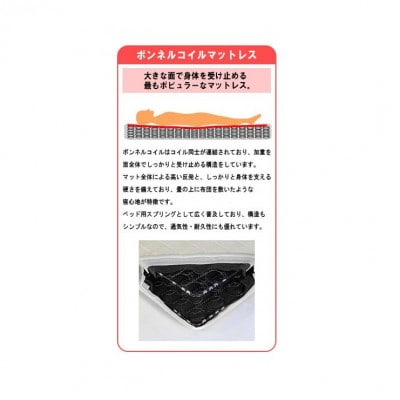 【組立付き】268セミダブルベッド(ブラック)ボンネルコイルマットレス付(1499)