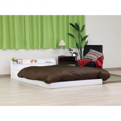 【組立付き】268ダブルベッド(ホワイト)ボンネルコイルマットレス付(1502)