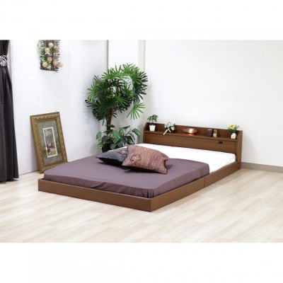 【組立付き】268セミダブルベッド(ブラウン)ポケットコイルマットレス付(1516)