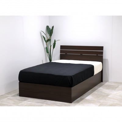 【組立付き】309セミダブルベッド(ダークブラウン)ポケットコイルマットレス付(1537)