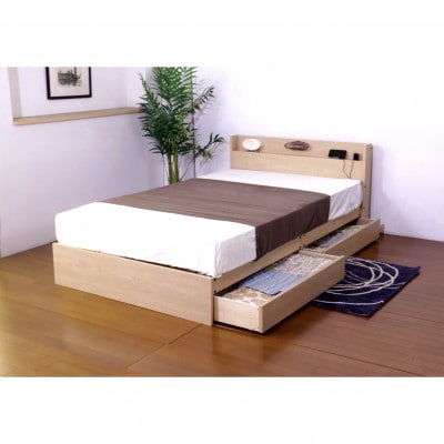 【組立付き】361セミダブルベッド(ナチュラル)ボンネルコイルマットレス付(1547)