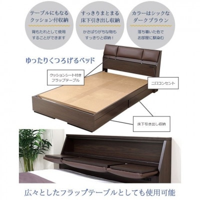 【組立付き】A308セミダブルベッドボンネルコイルマットレス付(1587)