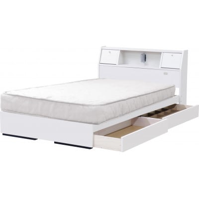 【玄関渡し】A333ダブルベッド(ホワイト)ボンネルコイルマットレス付(1883)