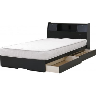 【玄関渡し】A333ダブルベッド(ブラック)ボンネルコイルマットレス付(1885)