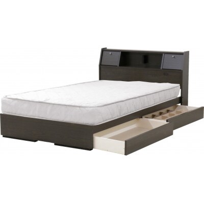 【玄関渡し】A333シングルベッド(ダークブラウン)体圧分散マットレス付(1910)