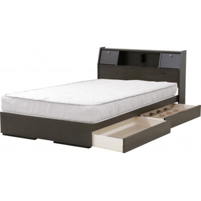 【玄関渡し】A333セミダブルベッド(ダークブラウン)体圧分散マットレス付(1916)