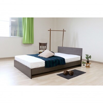 【玄関渡し】584セミダブルベッド(アッシュブラウン)ポケットコイルマットレス付(1937)