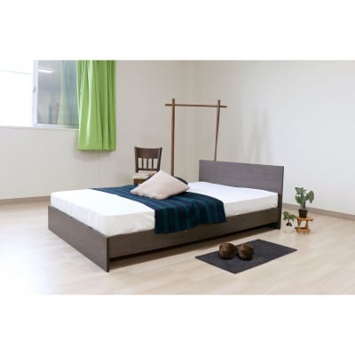 【玄関渡し】584ダブルベッド(アッシュブラウン)体圧分散マットレス付(1949)