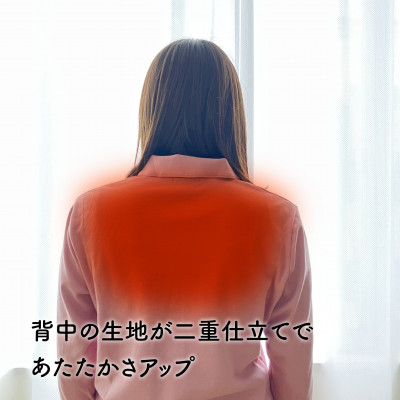 ヒートコットン　レディースパジャマ　綿100%　前開き　Lサイズ　パープル