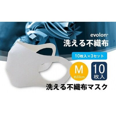 夏用マスク 洗えるエボロンの不織布マスク 10枚入り×3セット[016-140]