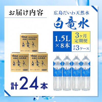 【3カ月定期便】G7サミット提供　広島だいわ天然水 白竜水 1.5L×8本[035-008]