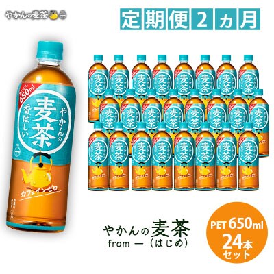 【定期便2ヶ月】やかんの麦茶 from 一(はじめ)PET 650ml24本[5311-0465]