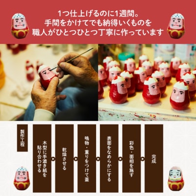 三原だるま & 姫だるま 小 (高さ約7cm) セット[065-002]