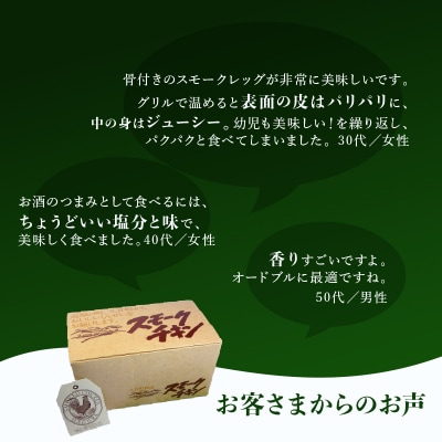 【クリスマス限定】12月23日までにお届け!無添加スモークチキン 1羽 [024-002]