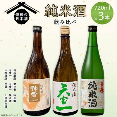 【びんご圏域連携】備後の日本酒『純米酒』飲み比べセット 720ml×3本[165-002]