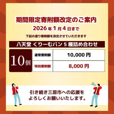 2026年1月4日まで≪特別寄附額≫【八天堂】とろけるくりーむパン 10個詰合わせ[015-014]