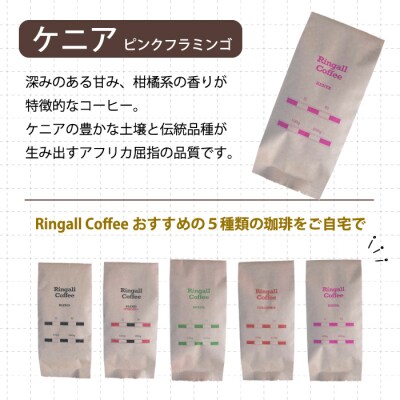 【自家焙煎】コーヒー粉1kg(200g×5種)飲み比べセット[194-005]