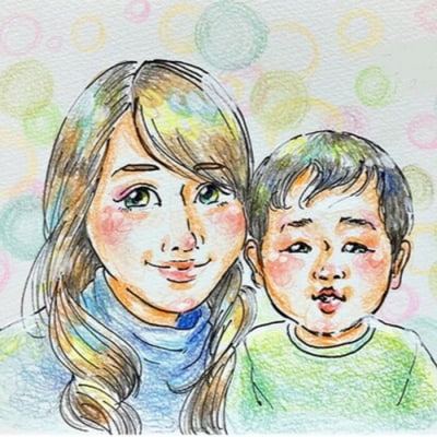 【色紙】 似顔絵 1名様分(手描き・色鉛筆)[200-005]