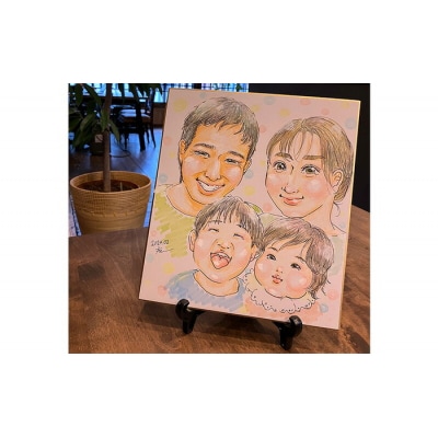 【色紙】 似顔絵 1名様分(手描き・色鉛筆)[200-005]