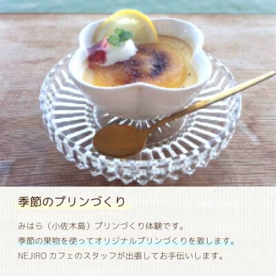 【体験チケット】小佐木島ゆっくり滞在みはらプリンづくり体験ツアー 1名様分 [043-033]