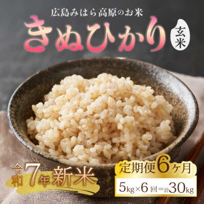 【令和7年新米】みはら高原米 浮城《6か月定期便》きぬひかり 玄米5kg [220-022]