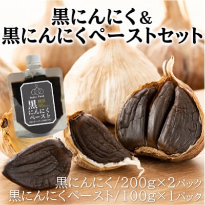黒にんにく 200g×2パック 黒にんにくペースト 100g×1パック セット [118-005]