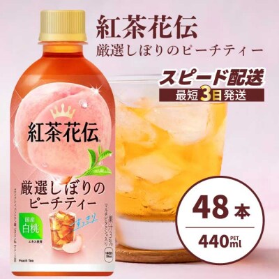 紅茶花伝 厳選しぼりのピーチティー PET440ml 48本(2ケース) [014-099]