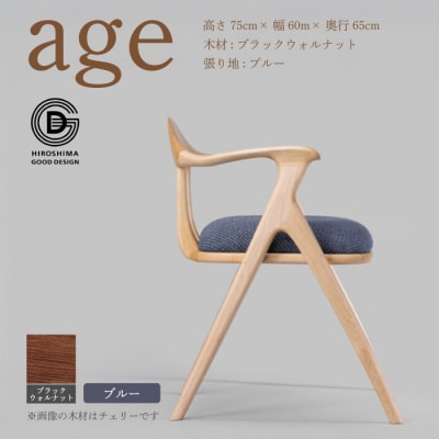 【第18回 ひろしまグッドデザイン賞受賞】age  ＜ブルー＞ 椅子 [050-030]