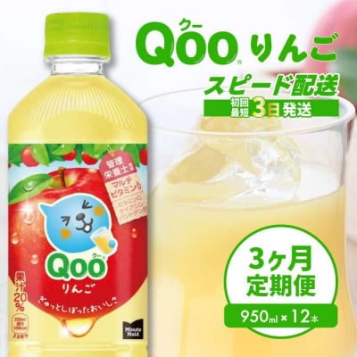 【3か月定期便】ミニッツメイド クー りんご PET 950ml 12本　[014-127]