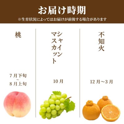 【三原・世羅共通返礼品】桃 シャインマスカット 不知火《3回定期便》数量限定☆先行受付 [T12]